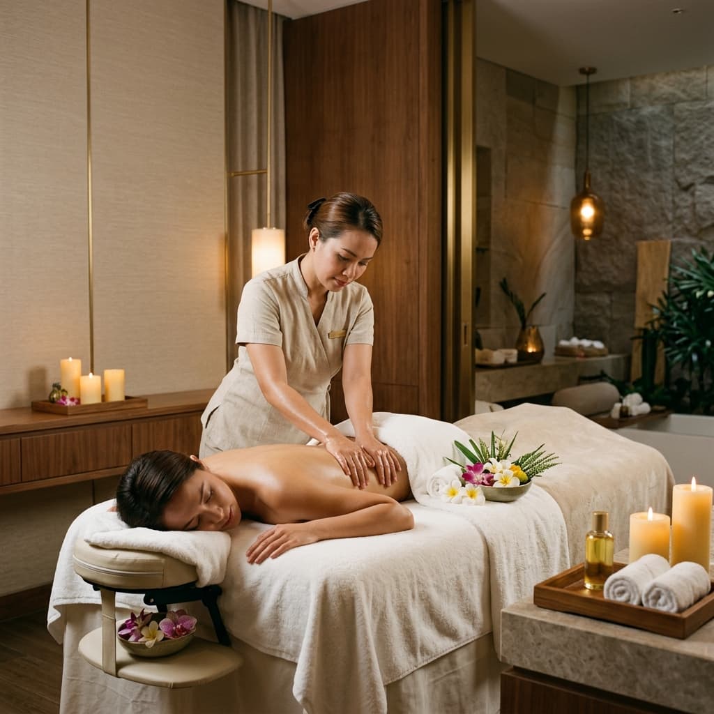 Luxury spa massage treatment at Serene Sanctuary Spa